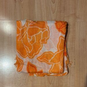 Nordstrom Orange and White Patterned Scarf